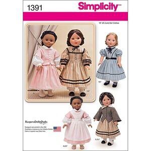 Simplicity Sewing Pattern 1391 18 Inch Doll Clothes Historical Uncut FF